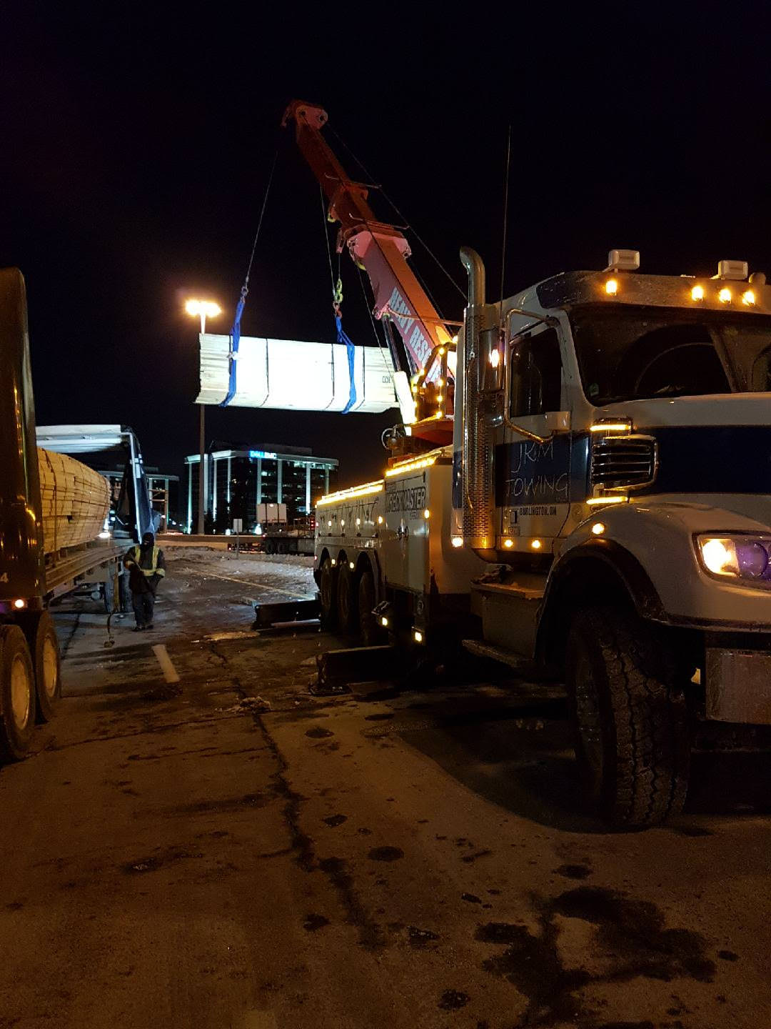 JKM heavy rescue truck at night